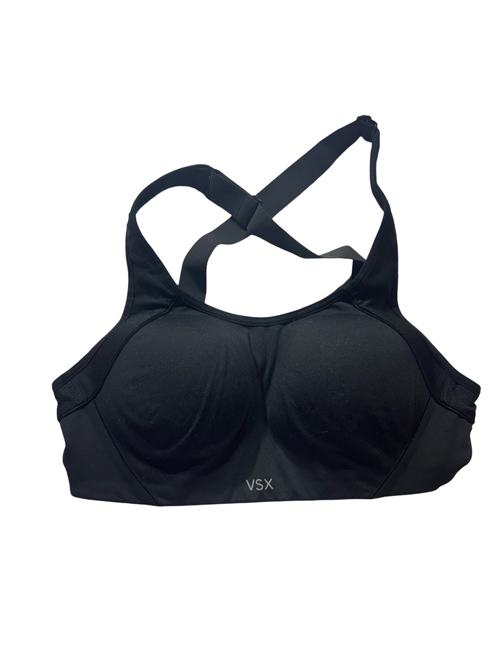 VSX Black Molded-Cup Sports Bra with Crisscross Back